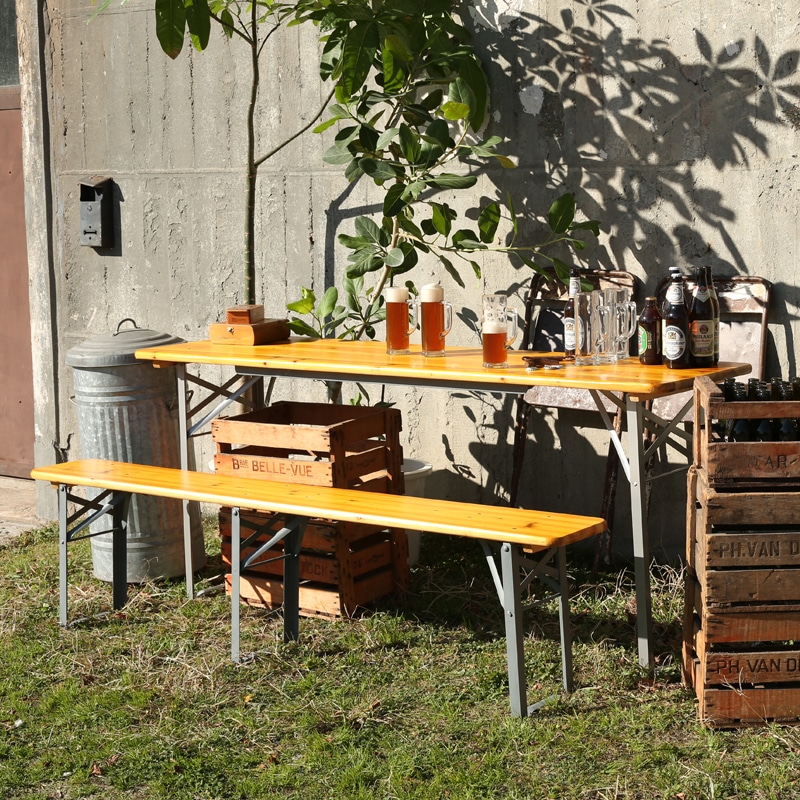 beer table 180　イベント　木製ベンチ　レンタル